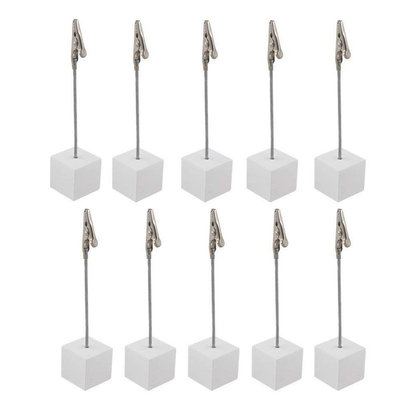 Xiaoyztan Memo Clips Holder,White Cube Table Number Holders,Paper Note Clip for Office Home Use, Office Memo Holders, Desk Accessories and Workspace Organizers,Pack of 10 - Image 1